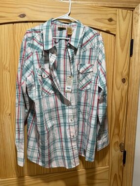Wrangler plaid pearl snap long sleeve 🤠 NWT